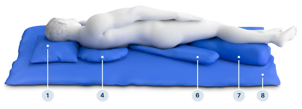 Укладка на здоровом боку