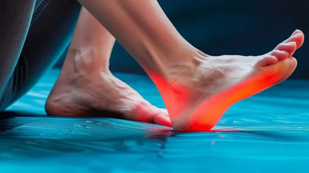 Нога красного цвета