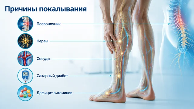 Покалывание в ногах: причины, симптомы